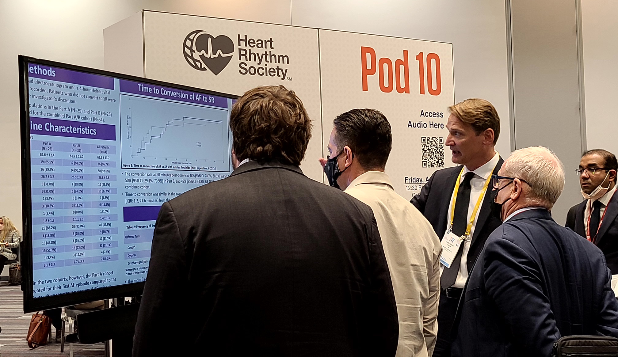Dr. Chris Dufton, SVP of Clinical Development, answering questions about INSTANT P2 at HRS 2022 in San Francisco.